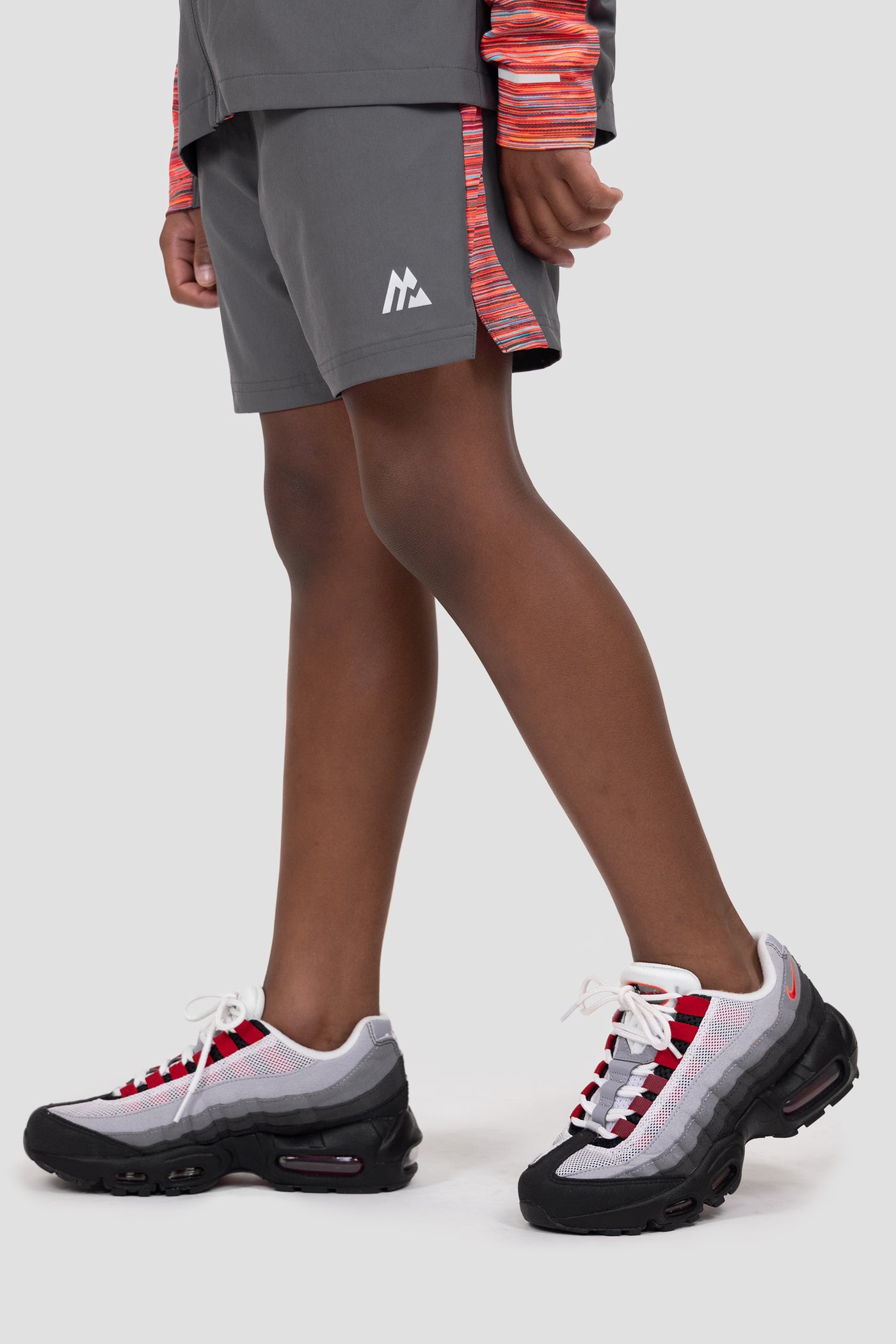 Boys Trail Panel Short - Orange/Red