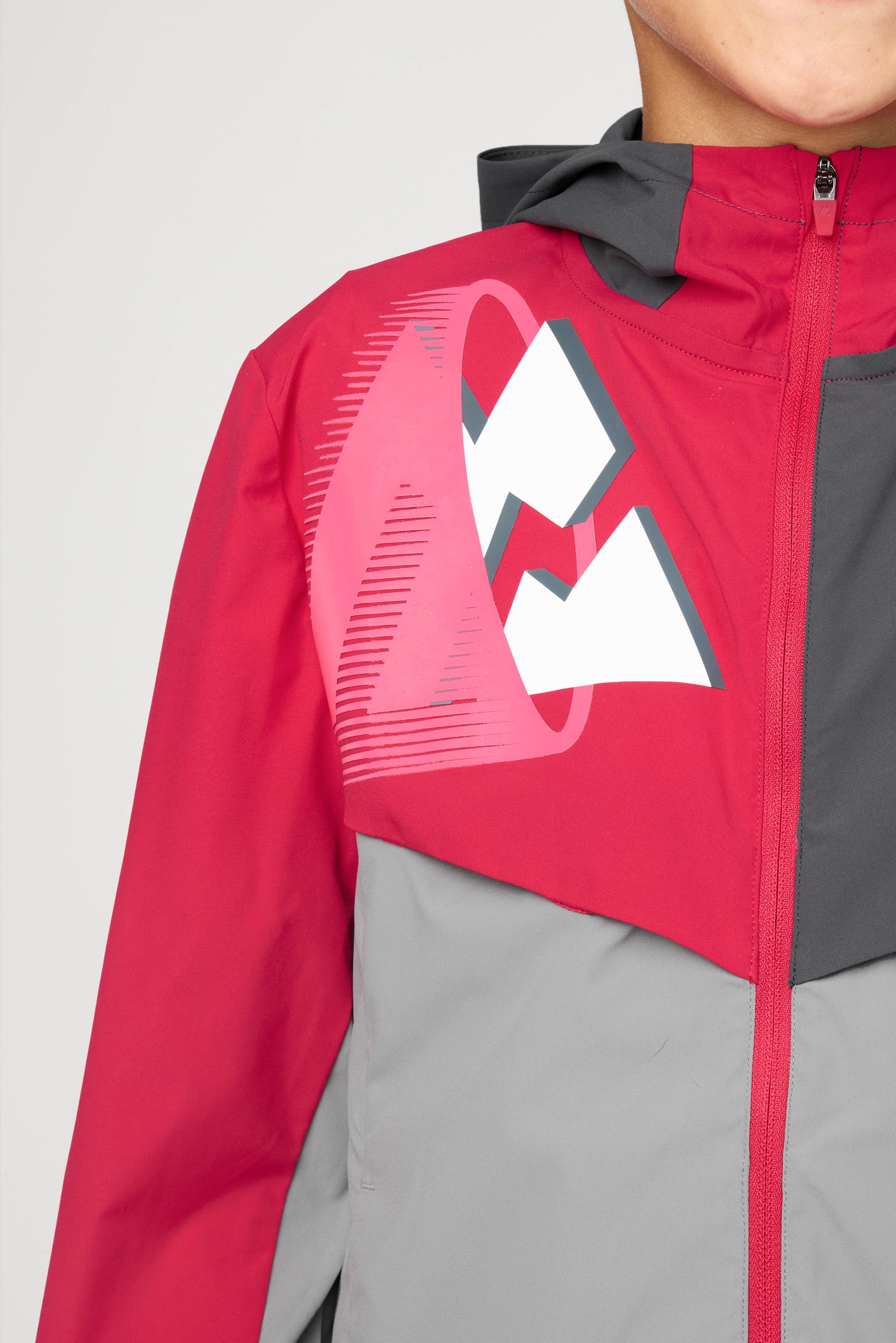 Boys MTX Run Jacket - Platinum Grey/Slate Grey/Pomegranate