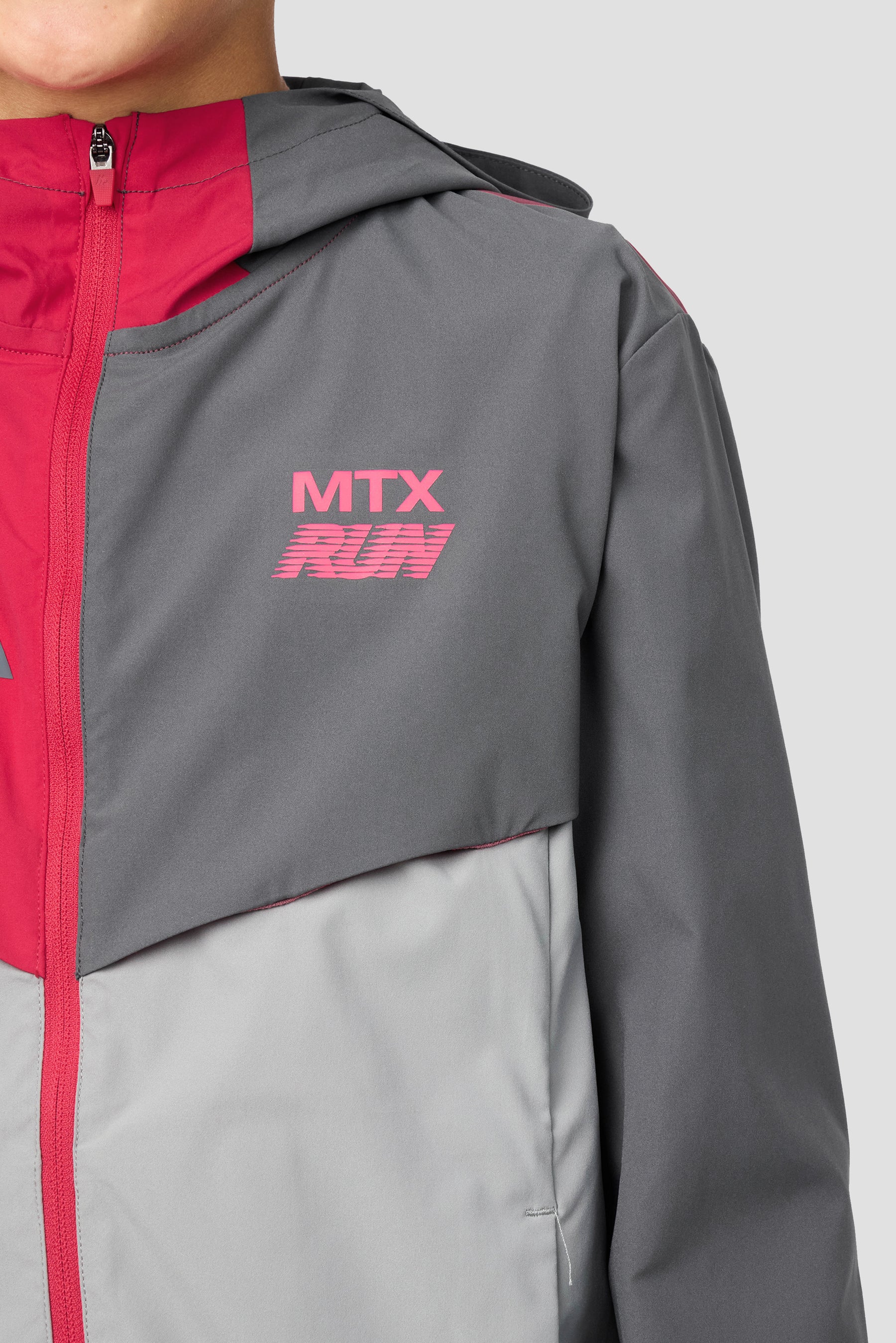Boys MTX Run Jacket - Platinum Grey/Slate Grey/Pomegranate
