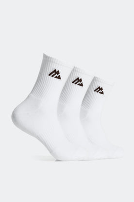 Women's Crew Sock 3 Pack - White/Macchiato