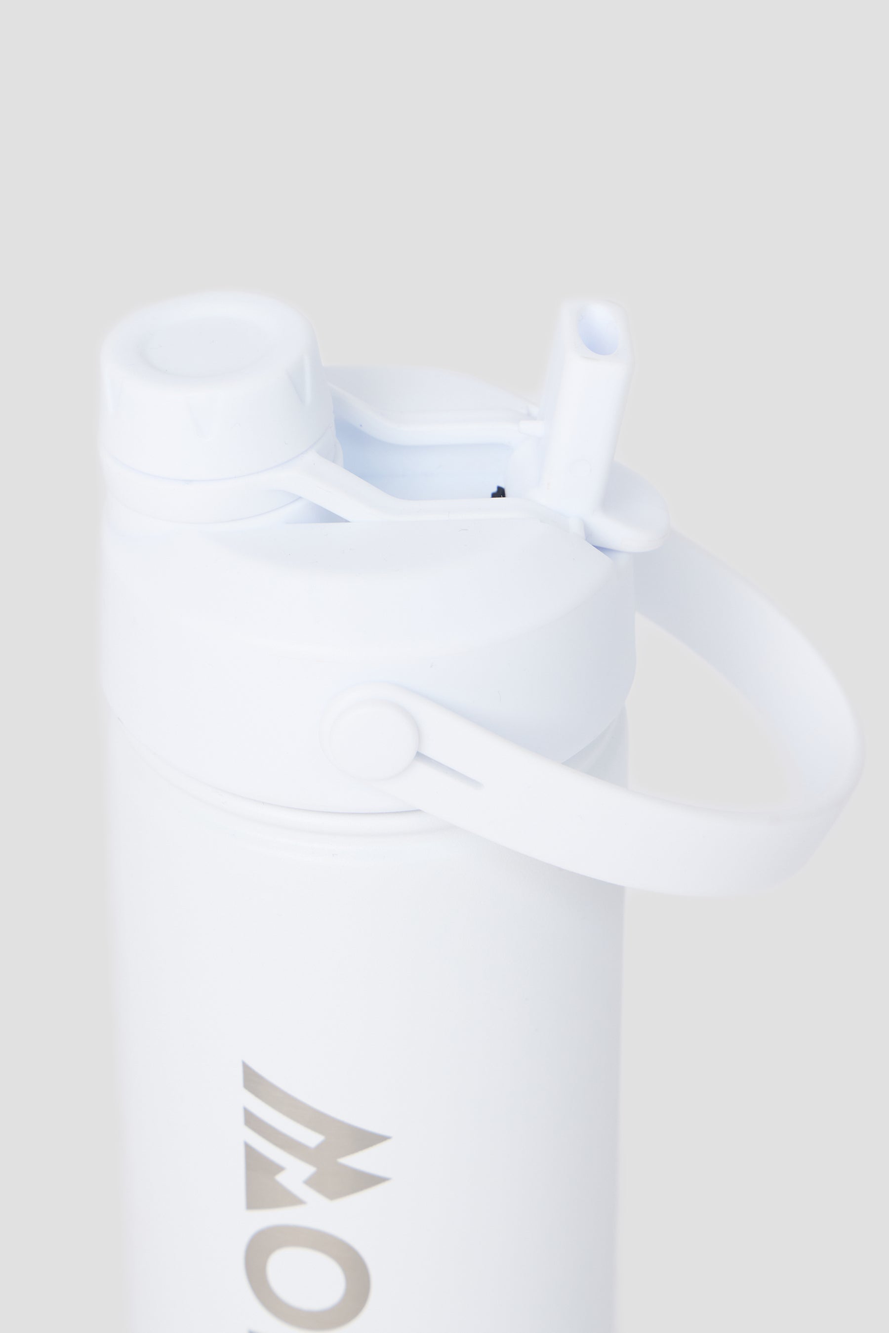 Dual Sip/Straw Metal Bottle - White