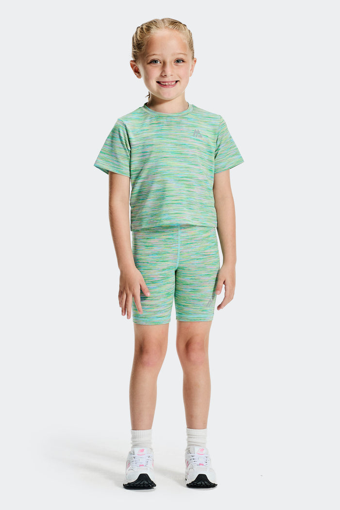 Infant Girl's Trail T-Shirt/Trail Cycling Short - Green/Blue/Lilac/Pink