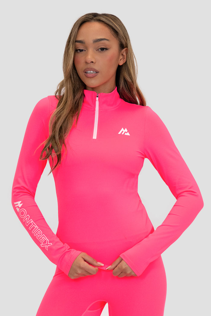 Limit 1/4 Zip - Neon Pink/Silk Pink