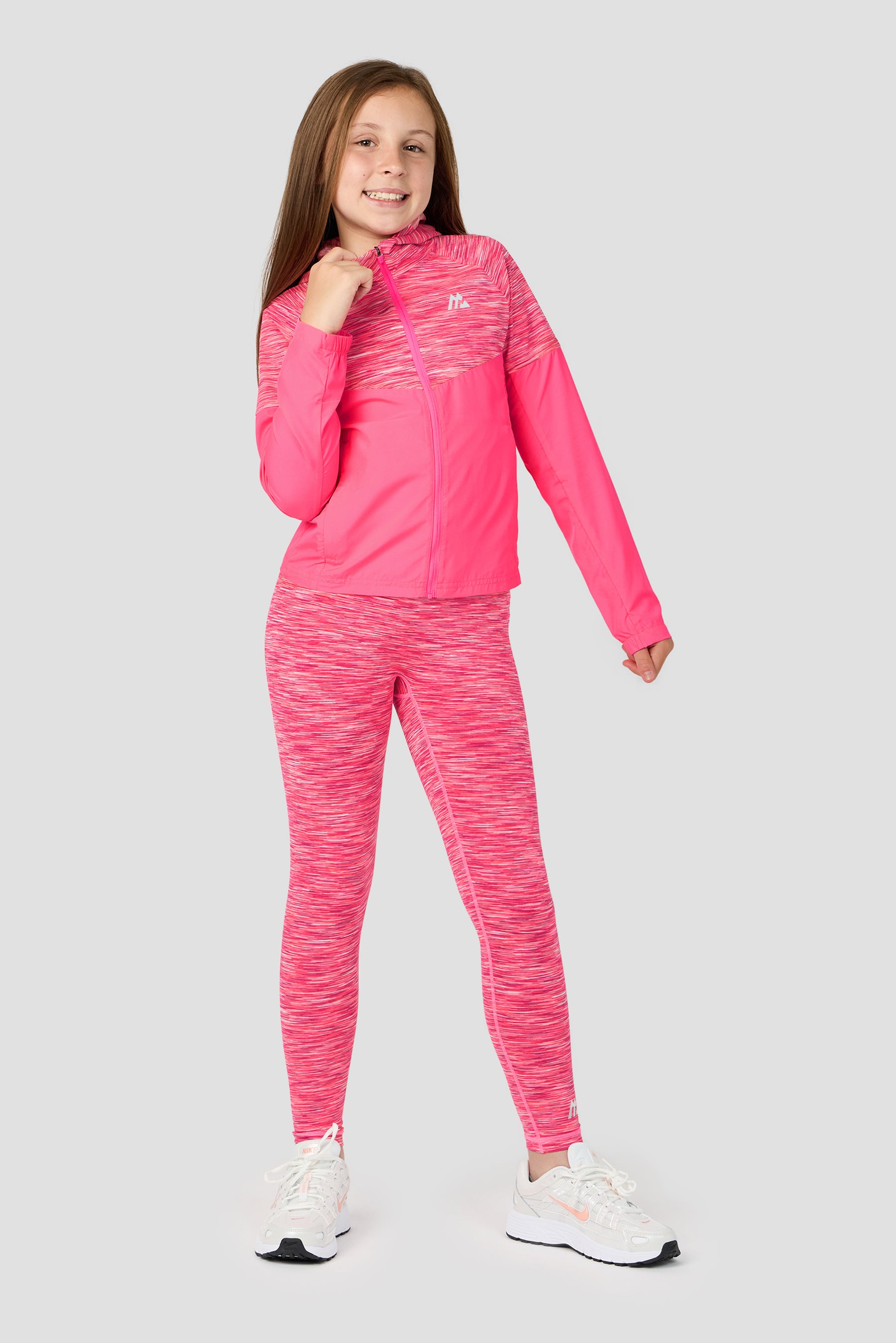 Girls Trail Windbreaker - Fuchsia/White