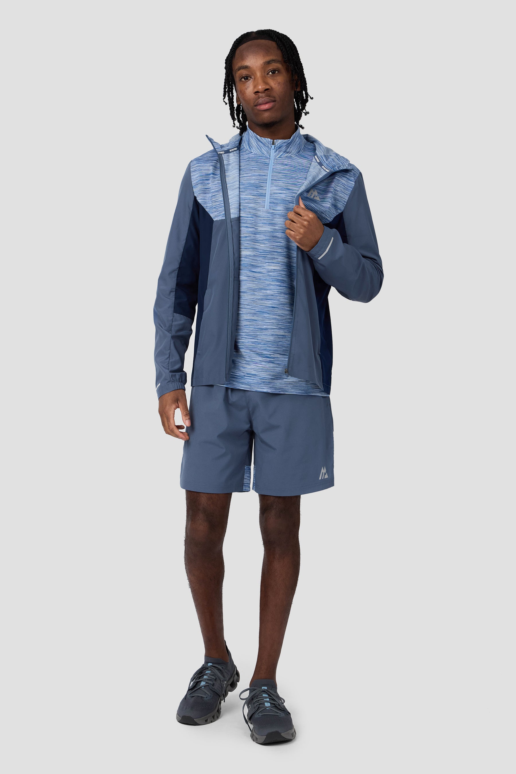 Trail 1/4 Zip - Light Blue Multi