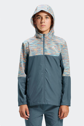 Boys Trail Windbreaker - Blue Multi/Orange