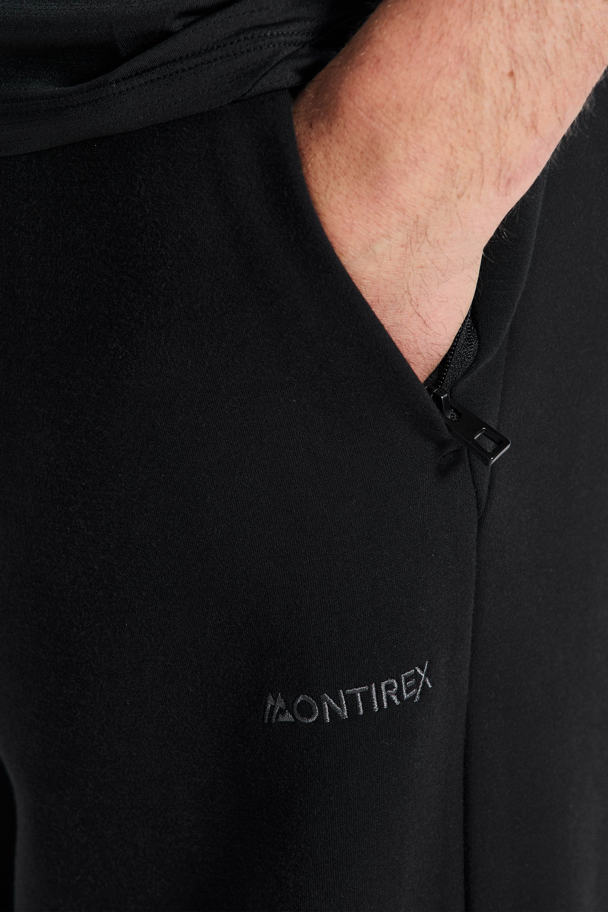 Alpex Wide Leg Jogger - Black — Zipped side pockets.
