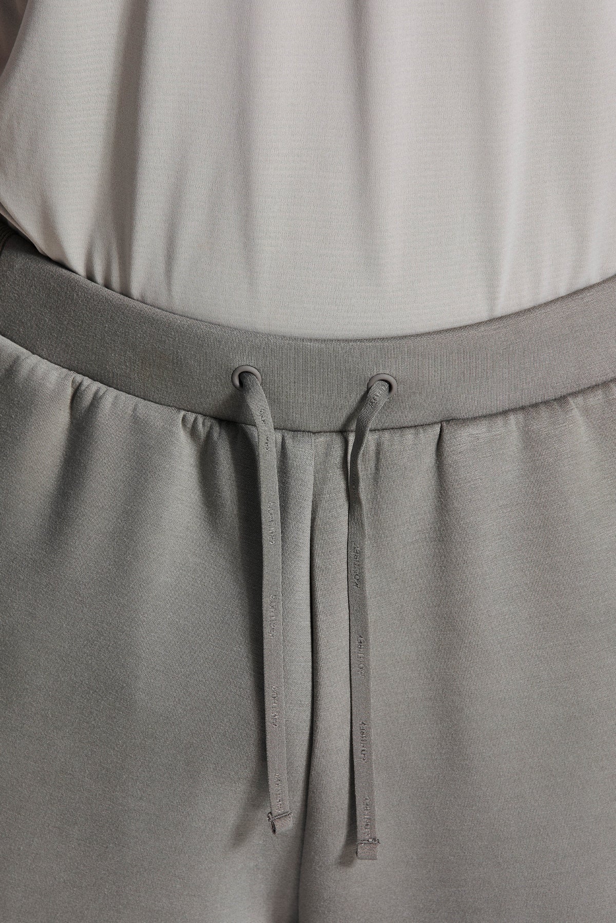 Alpex Wide Leg Jogger - Weathered Stone — Adjustable drawcord waistband.