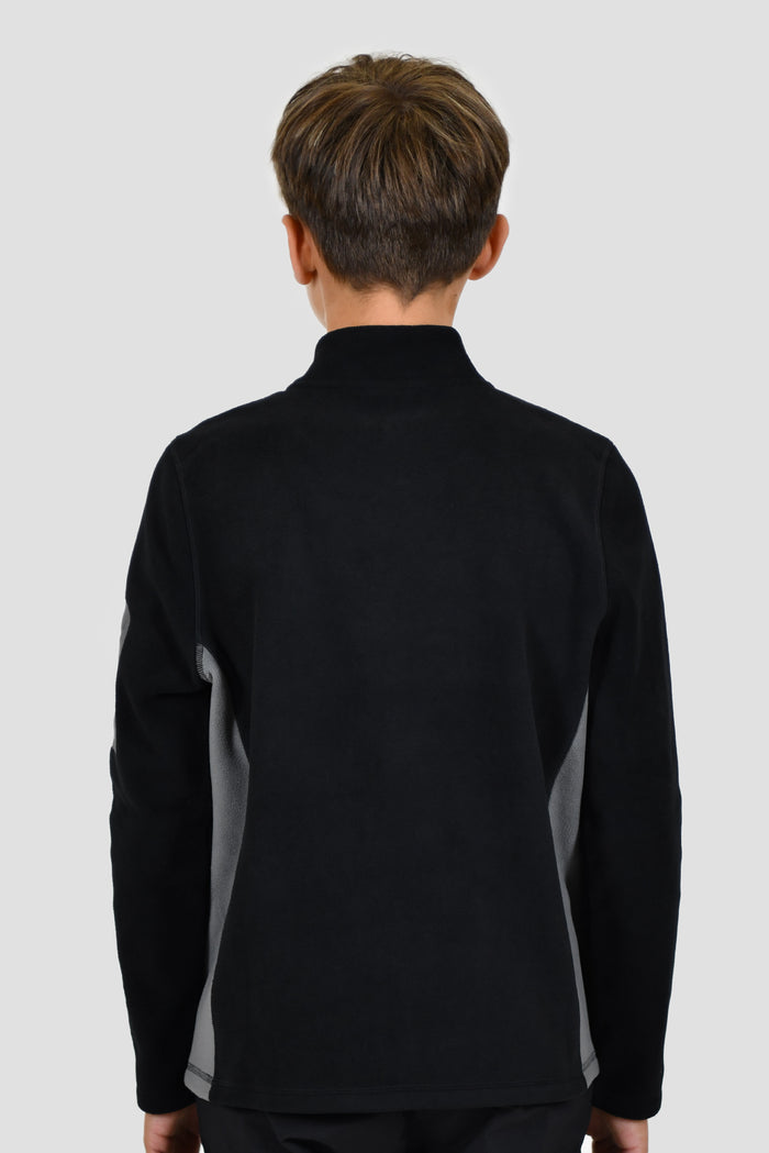 Junior Altitude Micro Fleece 1/4 Zip - Black/Cement Grey