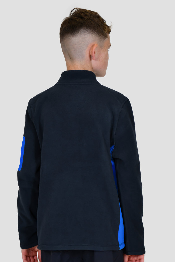 Polaire Micro Polaire 1/4 zip Altitude pour Garçon - Bleu Nuit/Bleu Fluo