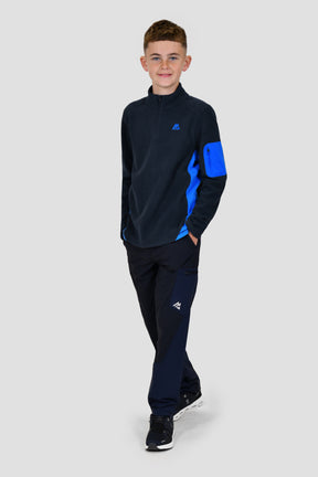 Boys Altitude Micro Fleece 1/4 Zip - Midnight Blue/Neon Blue