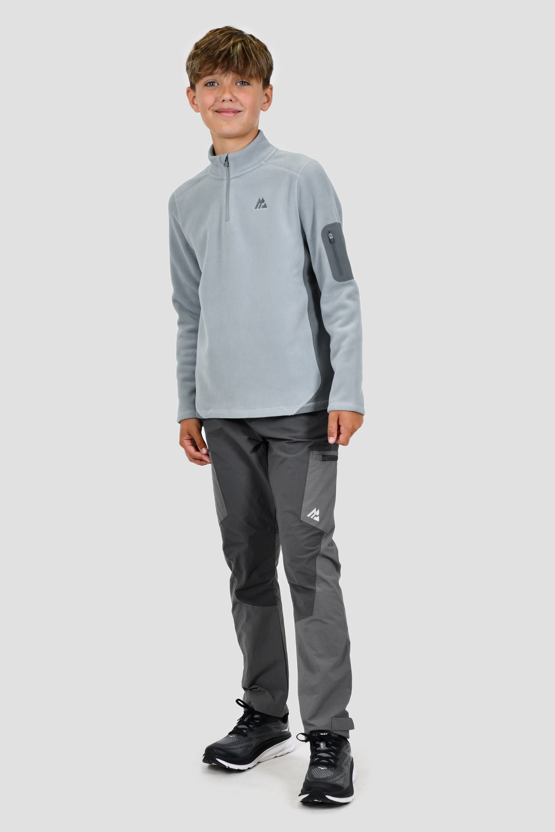 Junior Altitude Micro Fleece 1/4 Zip - Platinum Grey/Cement Grey