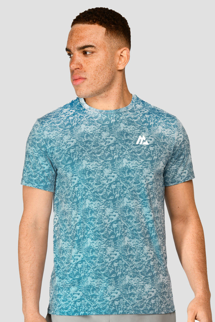 Men's Alto Printed T-Shirt - Moonstone/Steel Blue