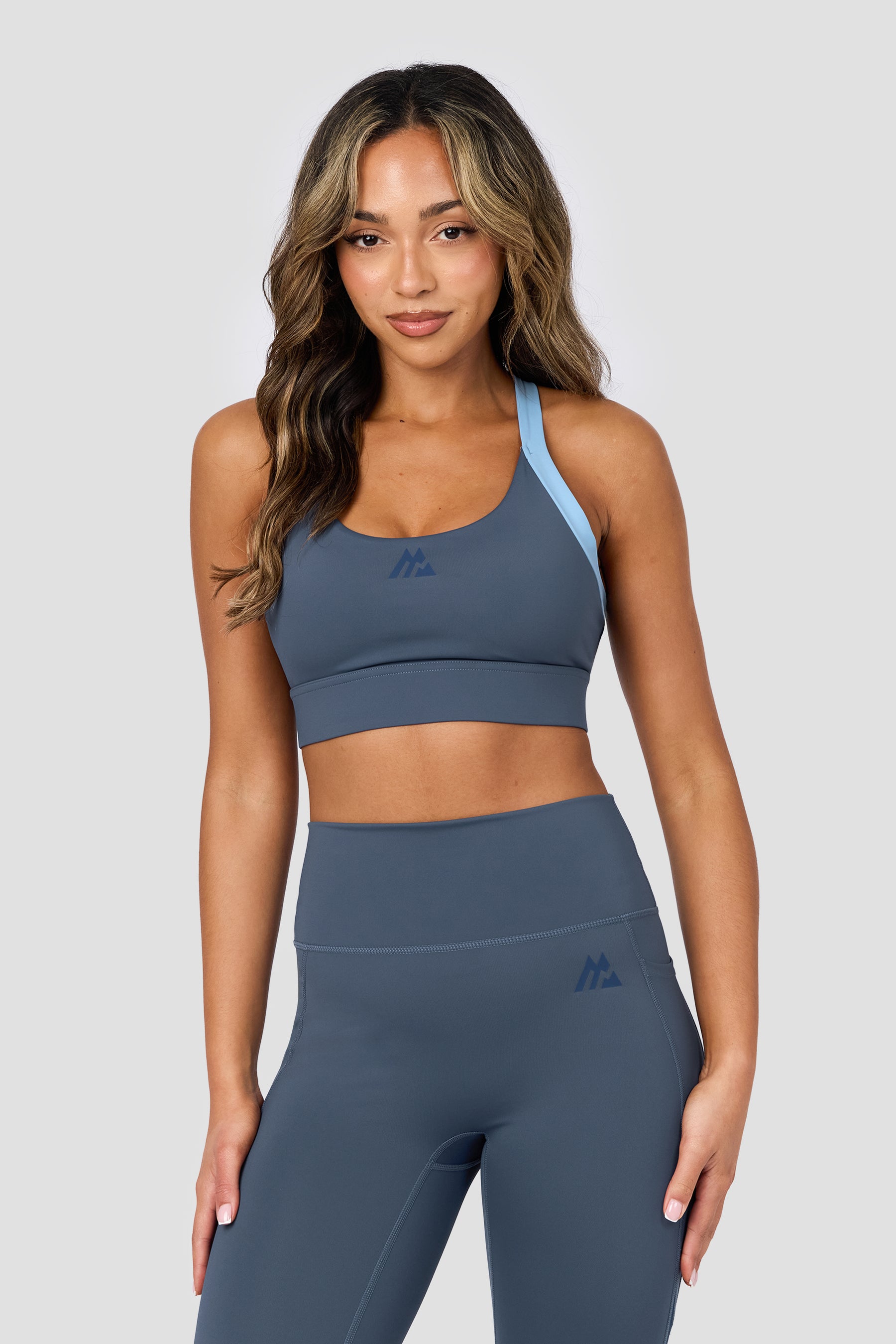 Stride Sports Bra - Greyed Indigo/Fresh Water/Agency