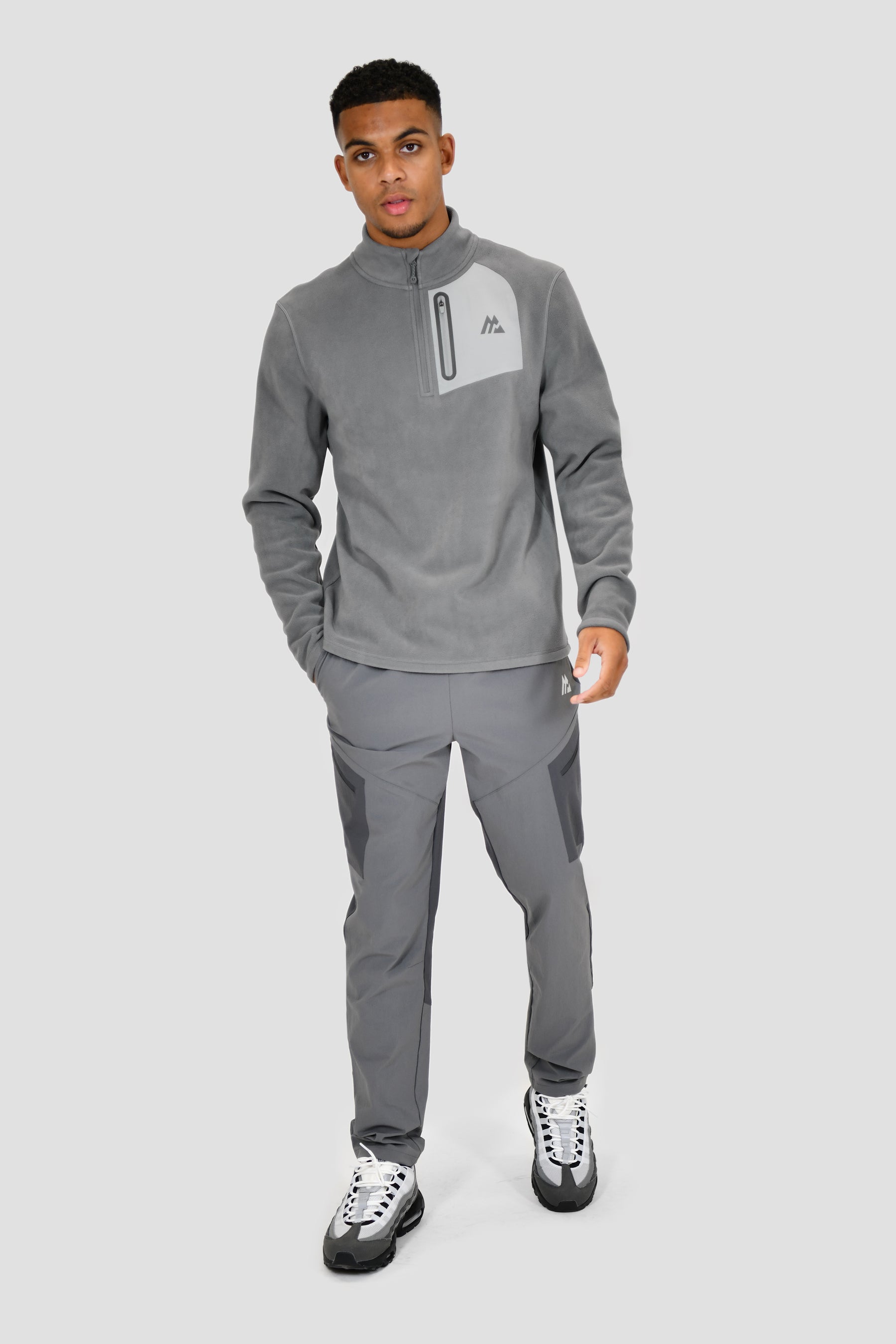 Ascent Polar Fleece 1/4 Zip - Cement Grey/Platinum Grey