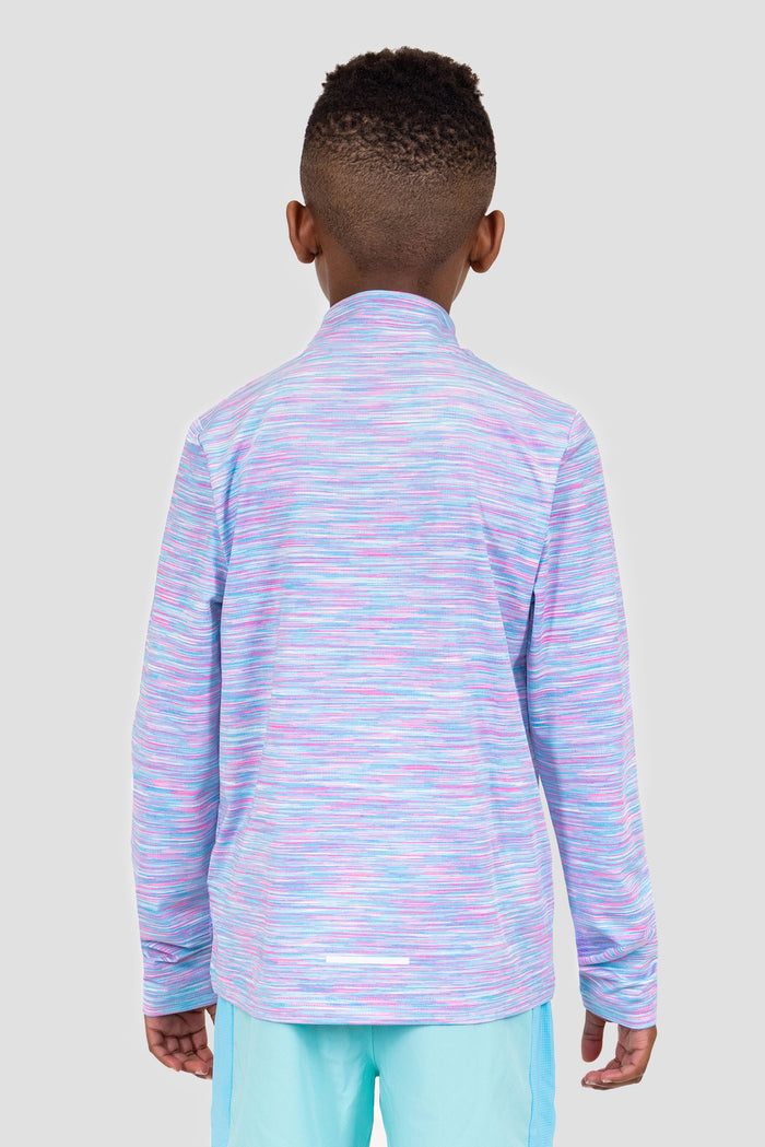 Boys Trail 1/4 Zip - Blue/Pink/White