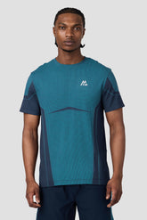 Pulse Seamless T-Shirt - Midnight Blue/Vivid Aqua