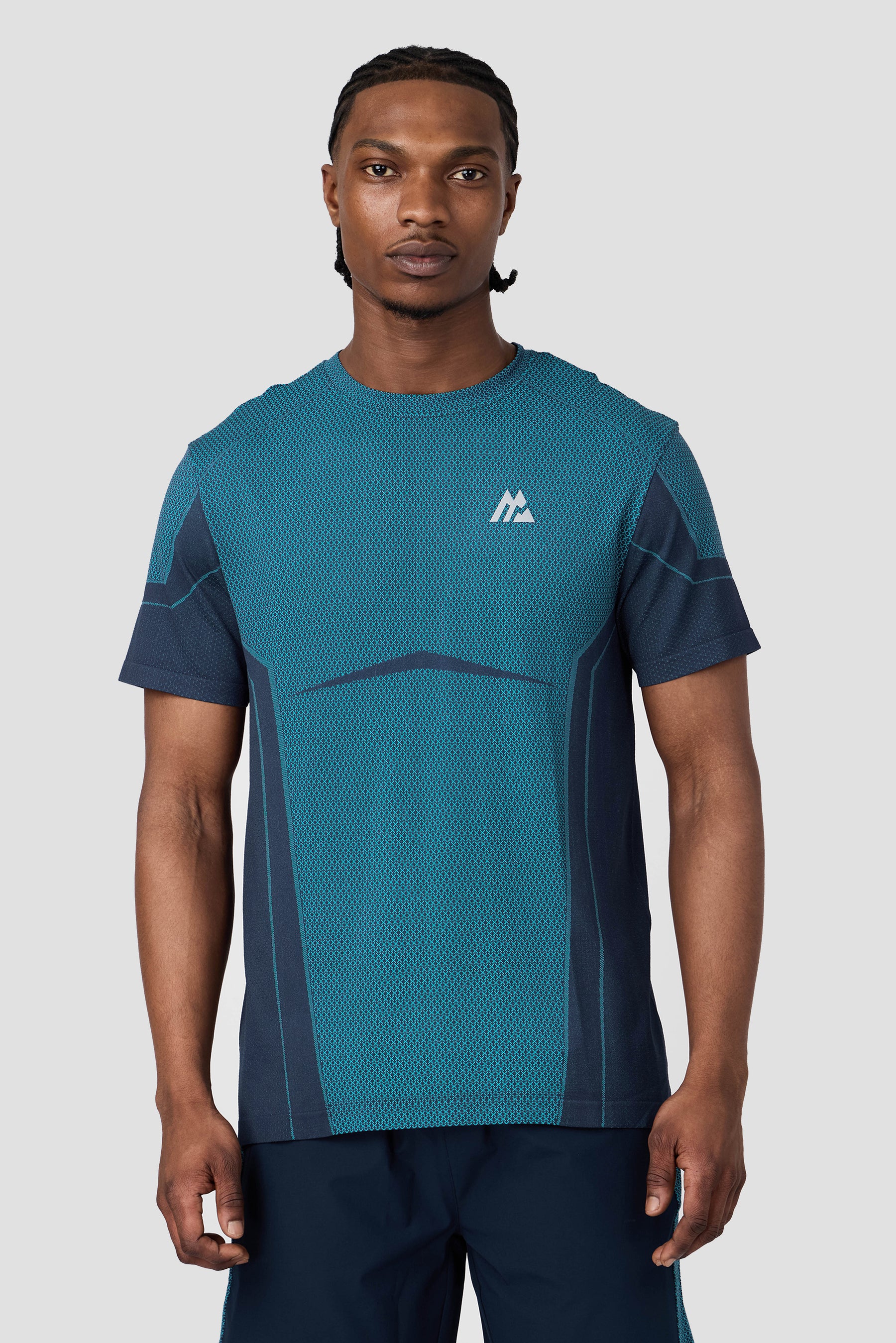 Pulse Seamless T-Shirt - Midnight Blue/Vivid Aqua