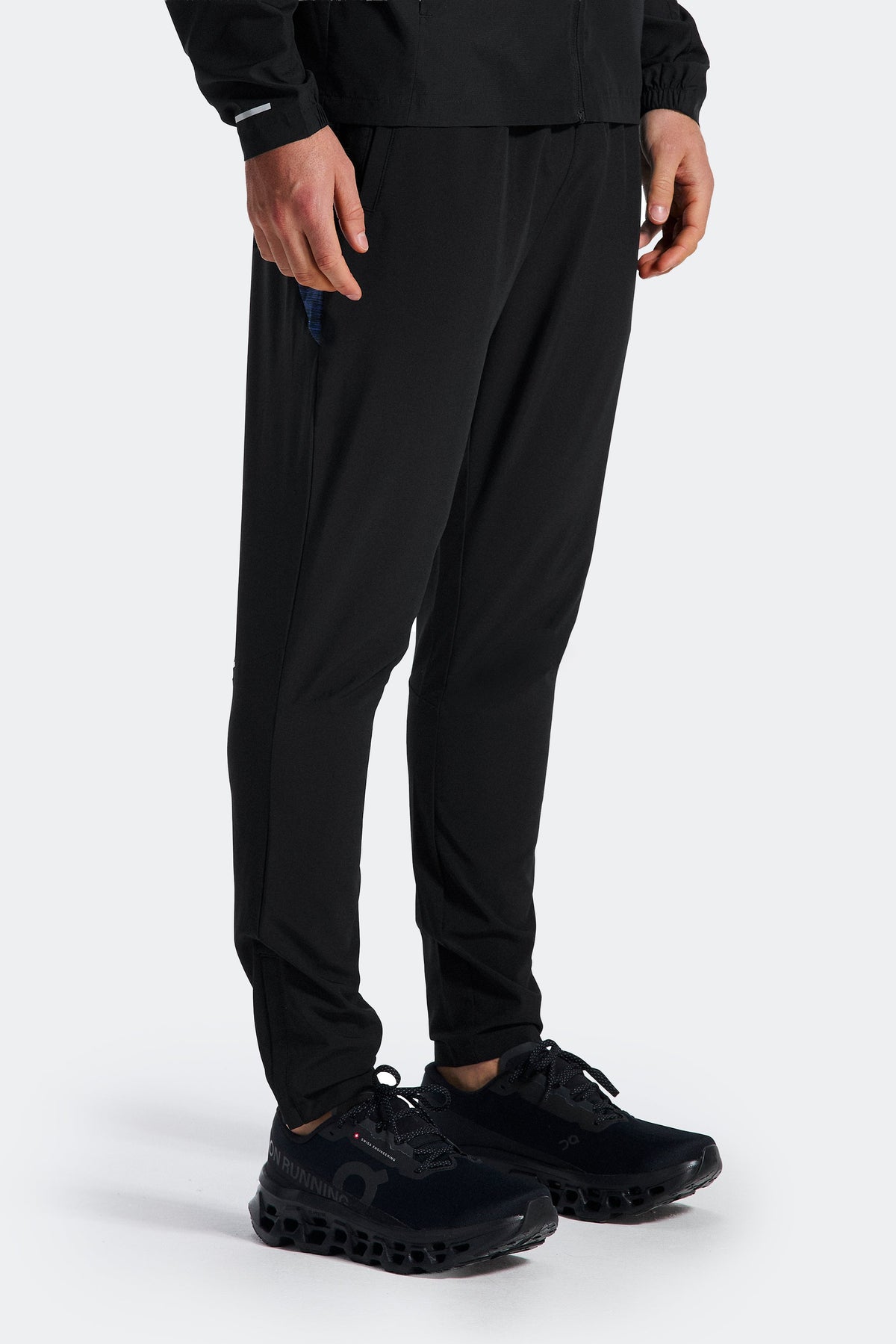 Trail Panel Running Pant - Black/Navy/Blue