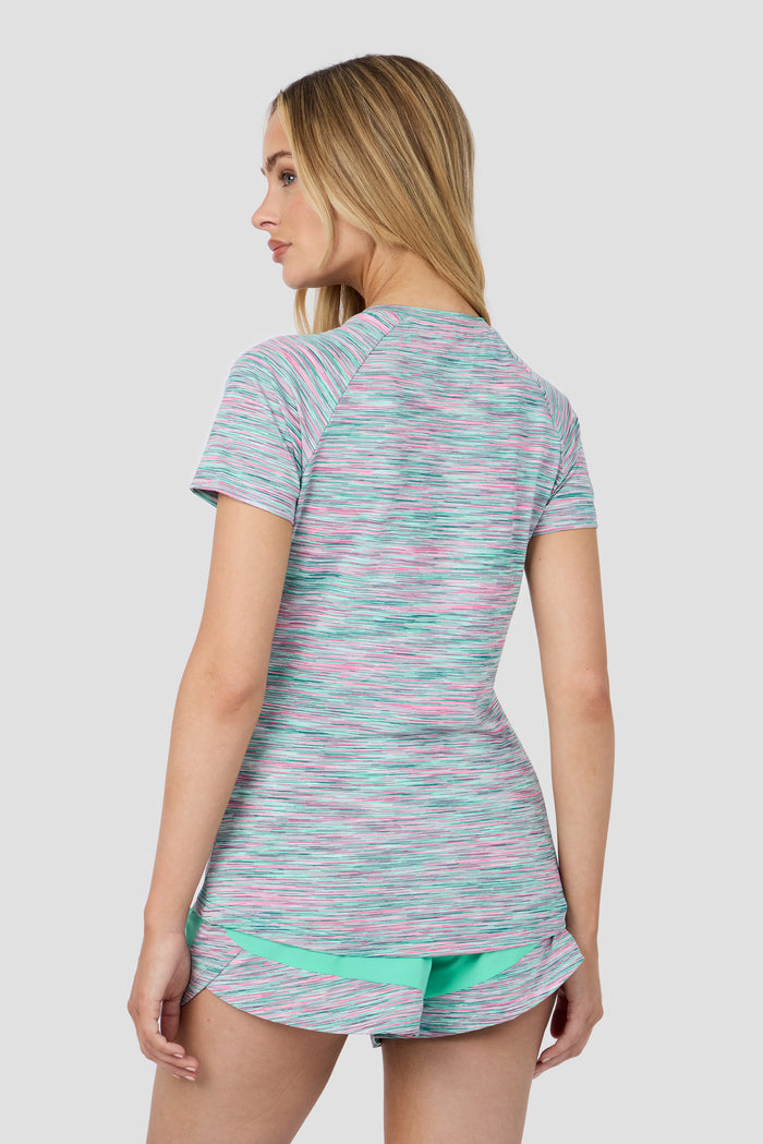 Women's Trail T-Shirt - Teal/Pink/White