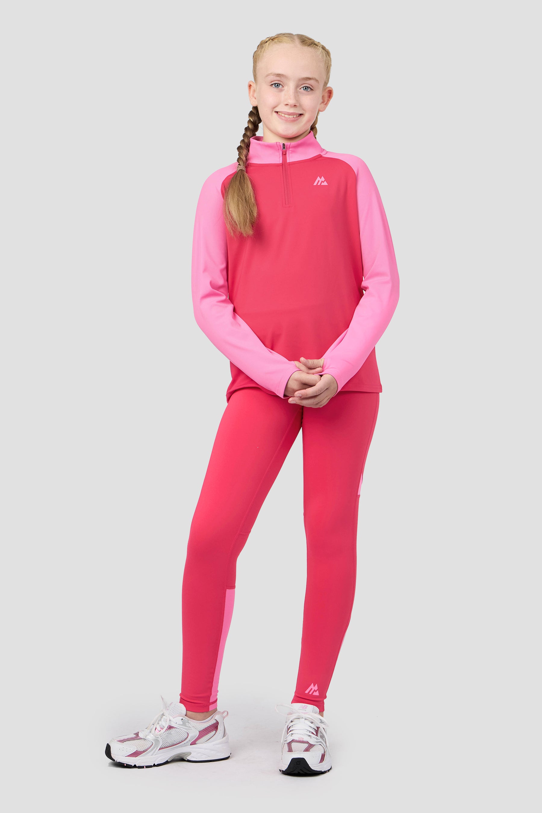 Girls Dash 1/4 Zip - Hibiscus/Framboise