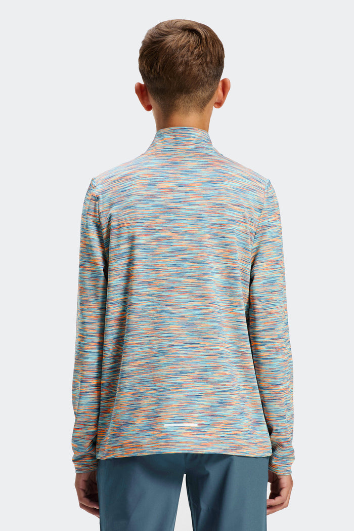 Boys Trail 1/4 Zip - Blue/Green/Orange