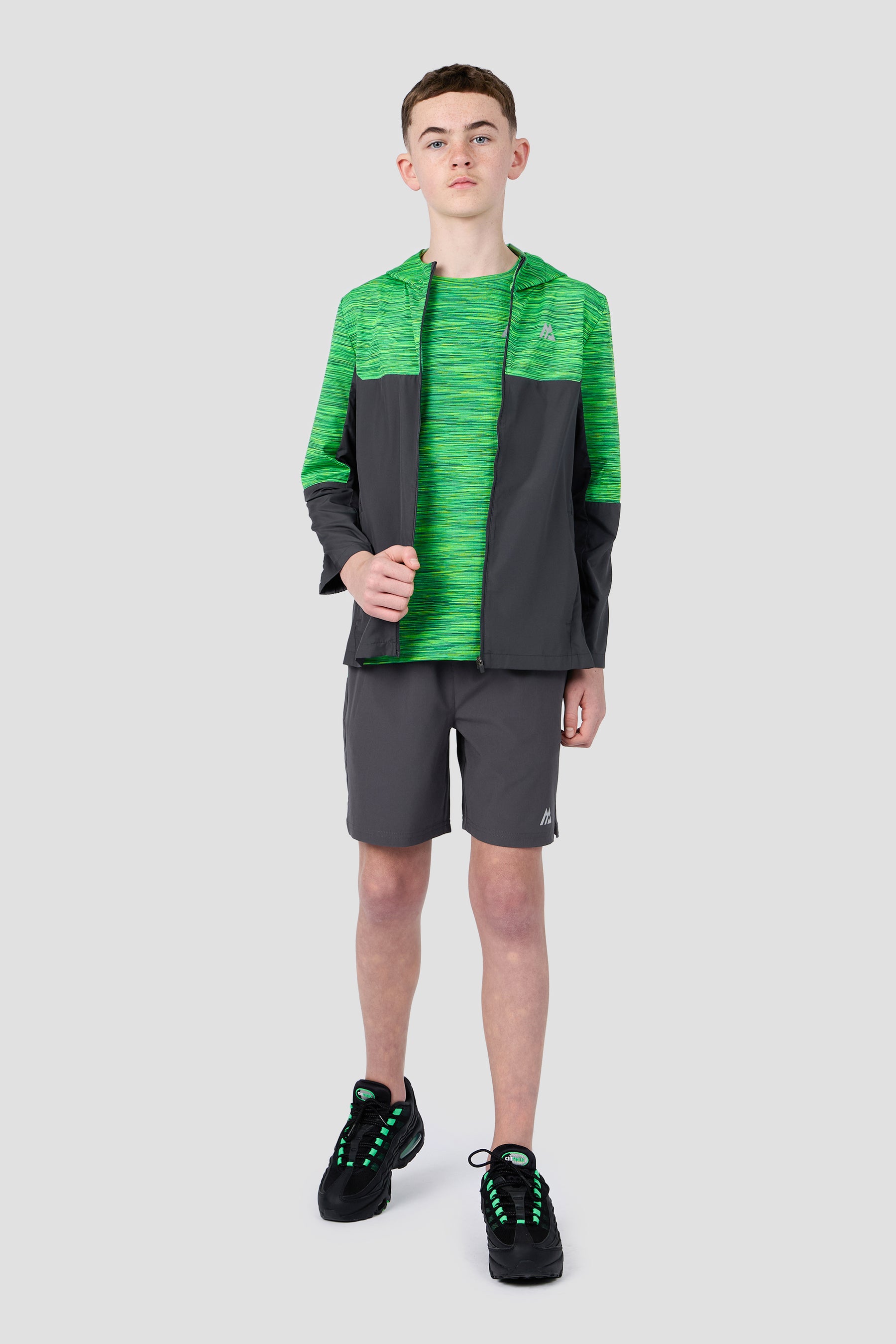 Boys Trail 2.0 Windbreaker - Grey/Green Multi