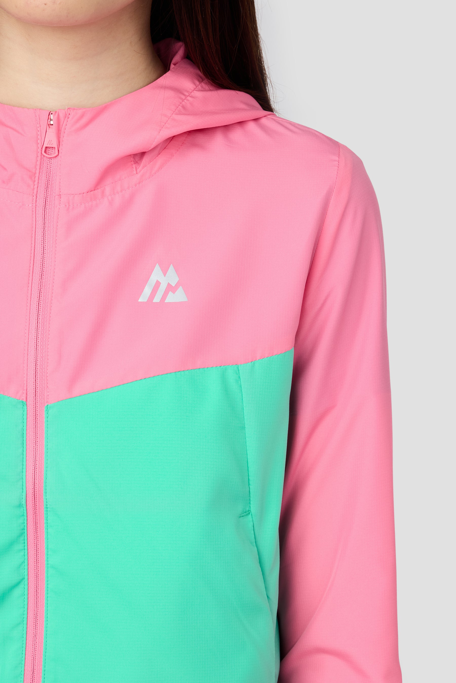 Girls Pace 2.0 Windbreaker - Tropical Lagoon/Pink Blossom