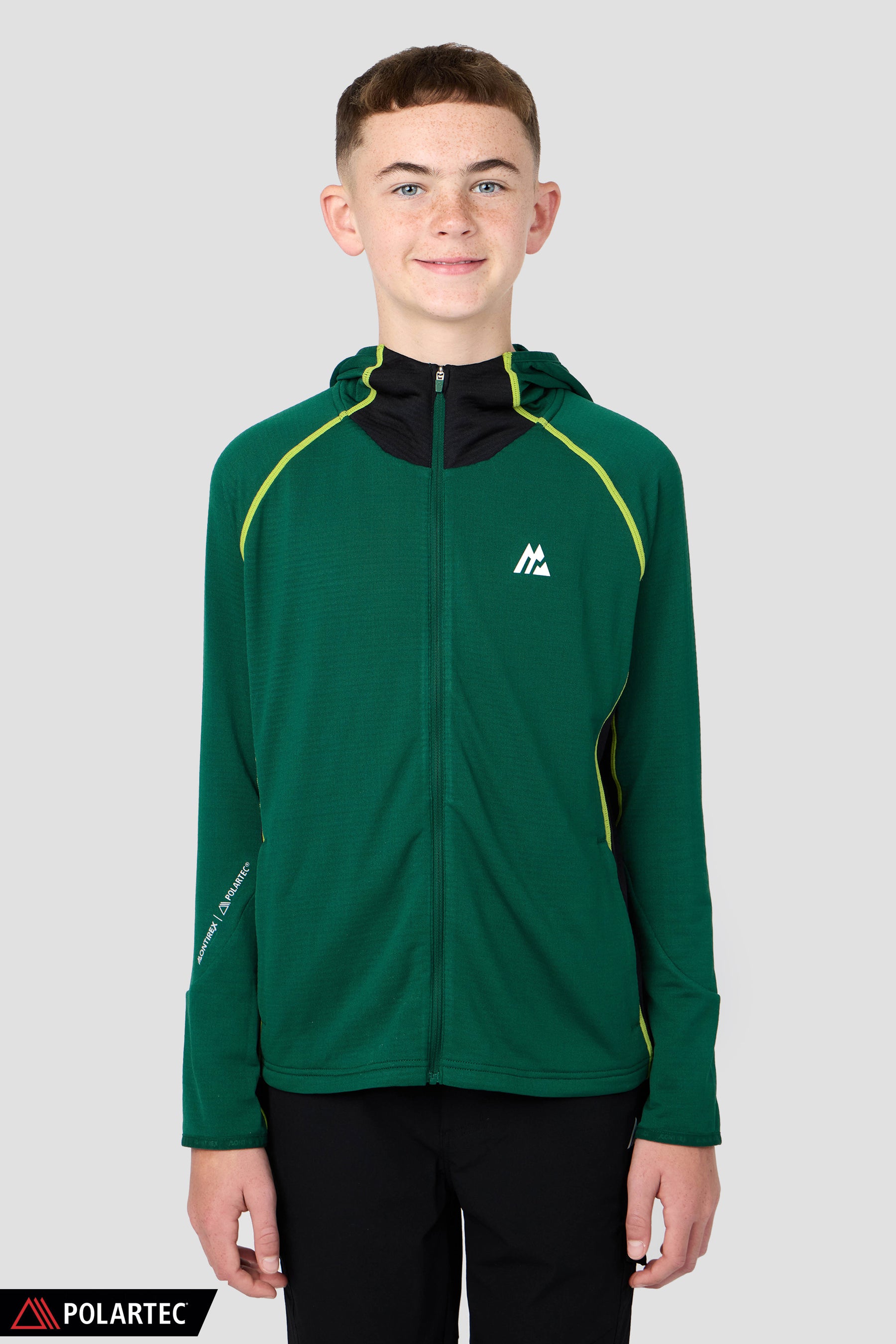 Boys Brink Polartec® Fleece Hood - Evergreen/Black