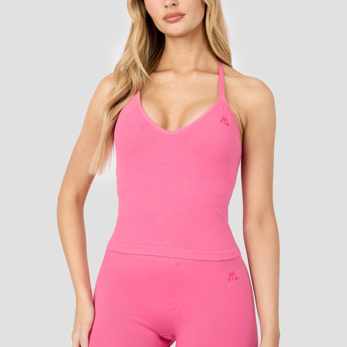 Muse Seamless Halter Neck Tank - Peony Pink | Montirex Gymwear