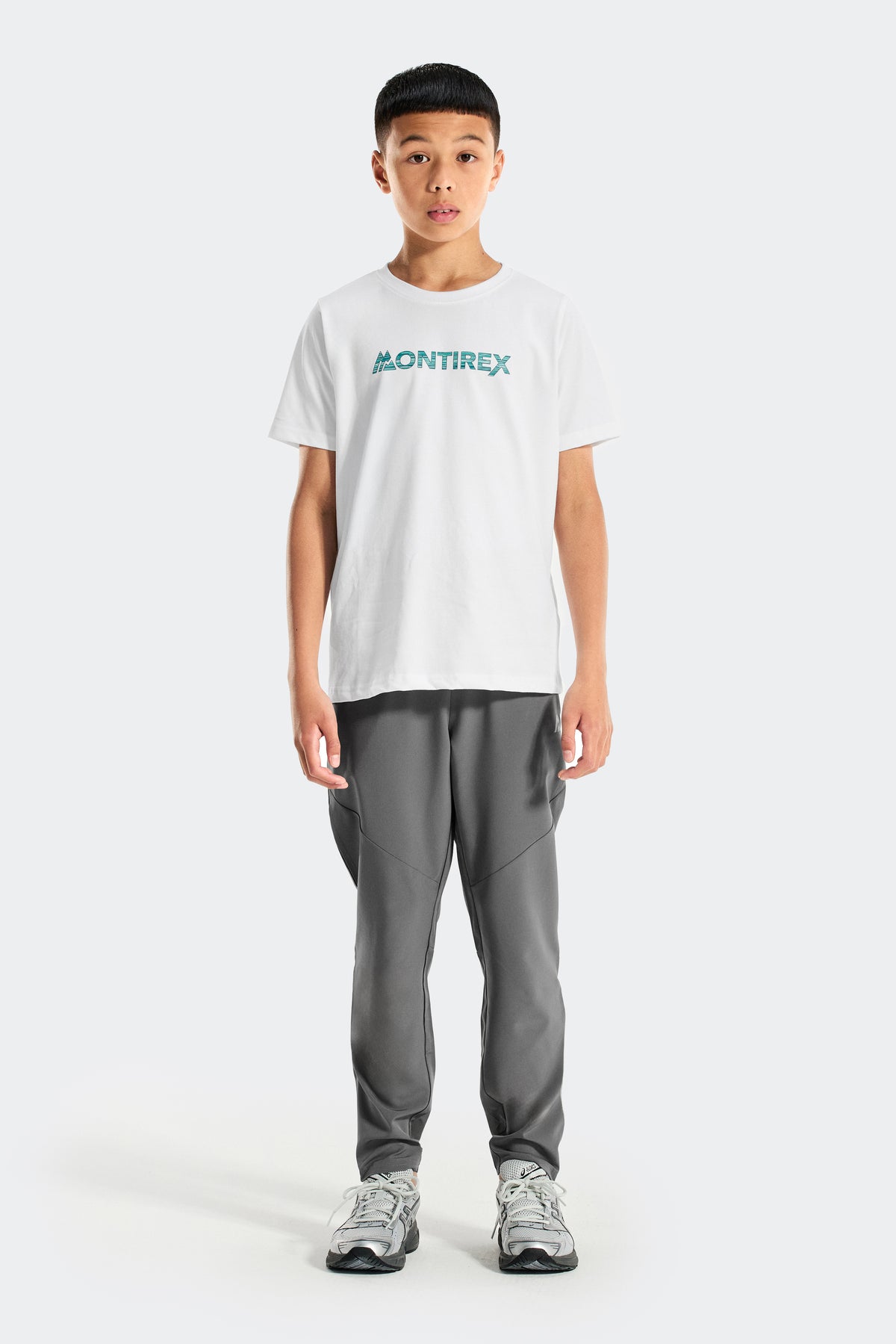 Boys Trail Linear Logo T-Shirt - White