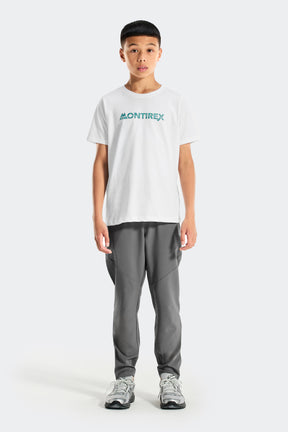 Boys Trail Linear Logo T-Shirt - White