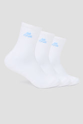 Women's Multi Crew Sock 3 Pack - White/Blissful Blue