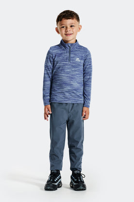 Trail Oberteil mit Viertelreißverschluss für kleine Jungen - Blauer Schiefer/Blau
