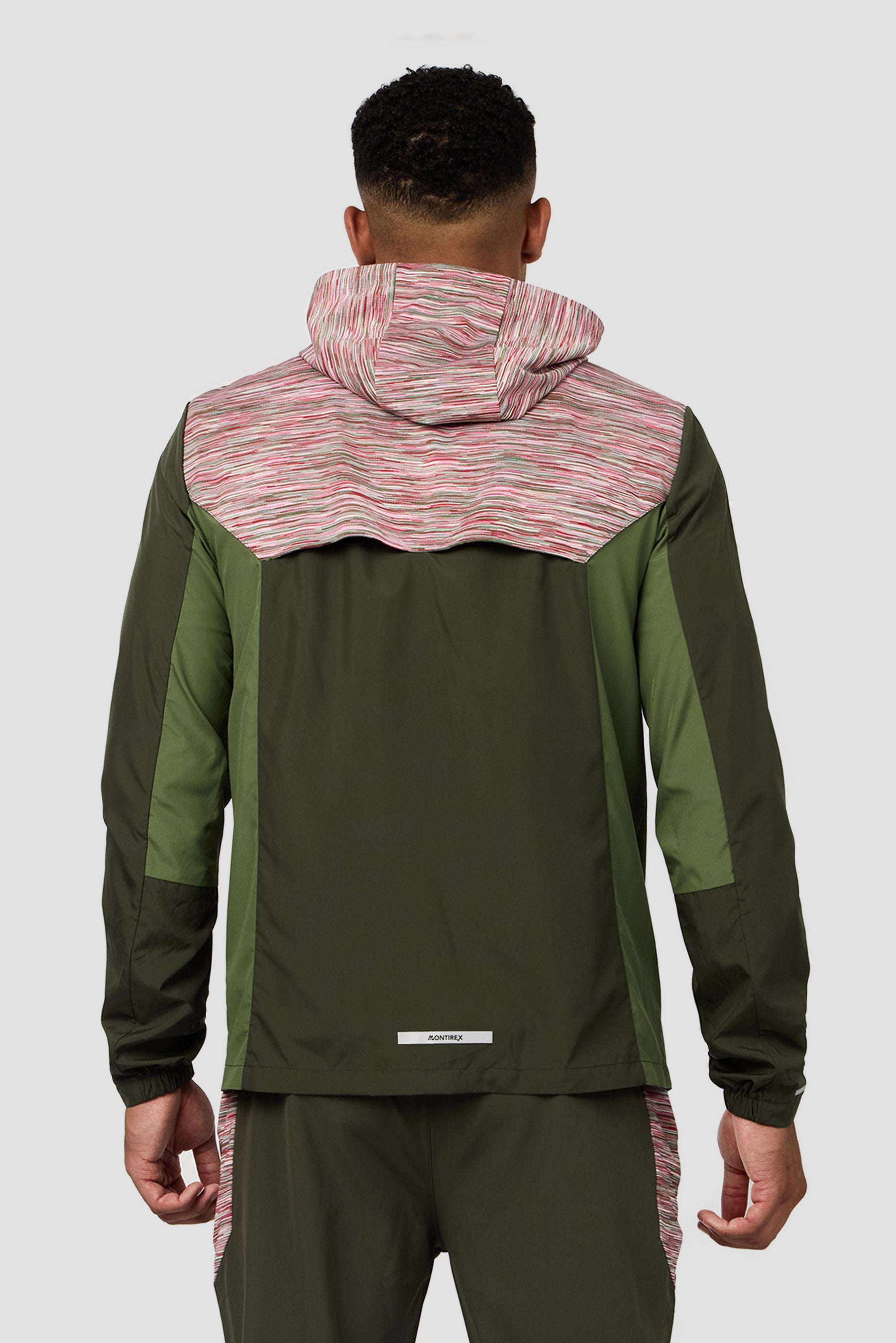Trail Windbreaker - Khaki/Pink/Red