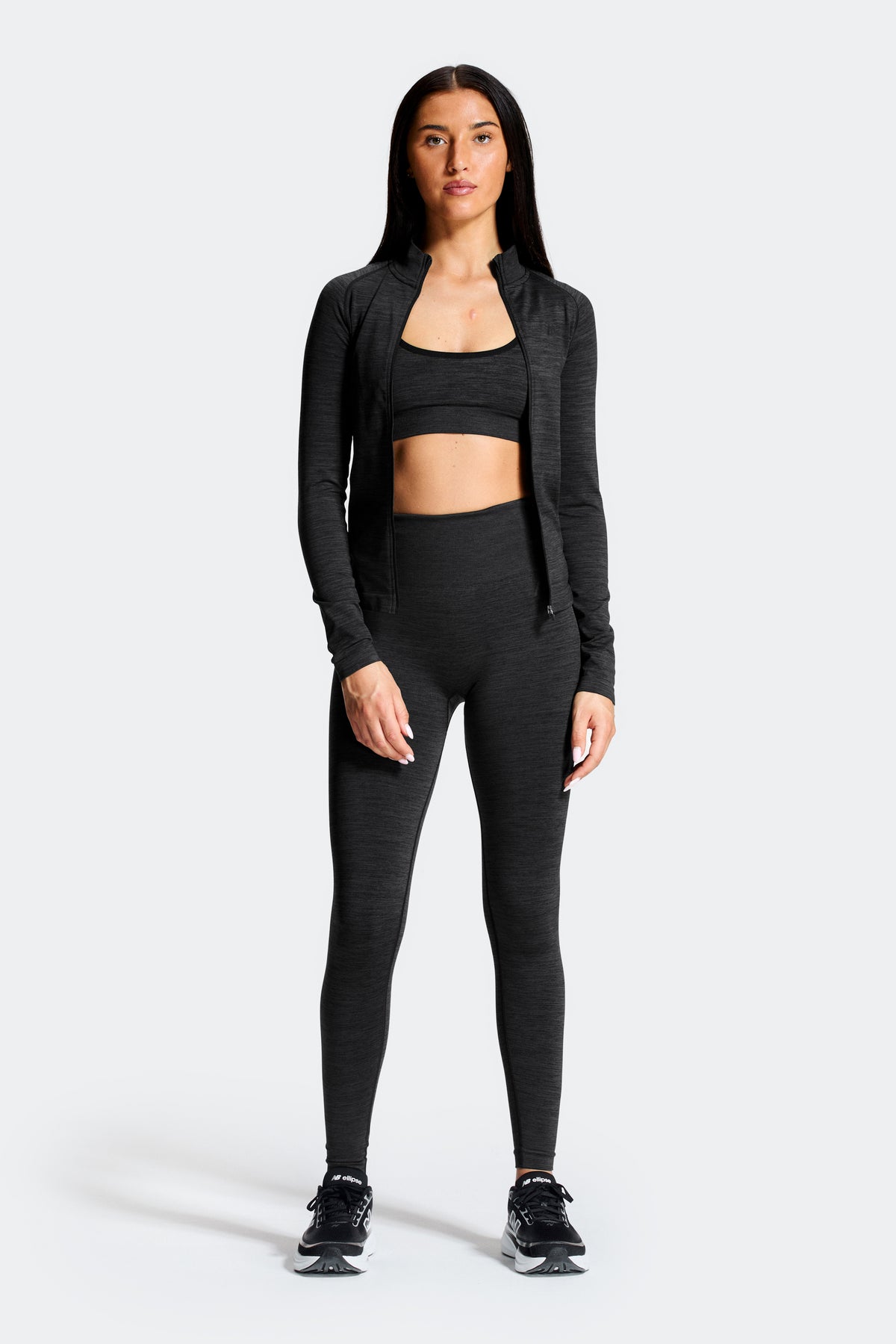 Trail Seamless Bra - Black Marl