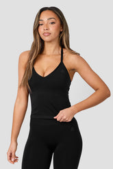 Muse Seamless Halter Neck Tank - Black