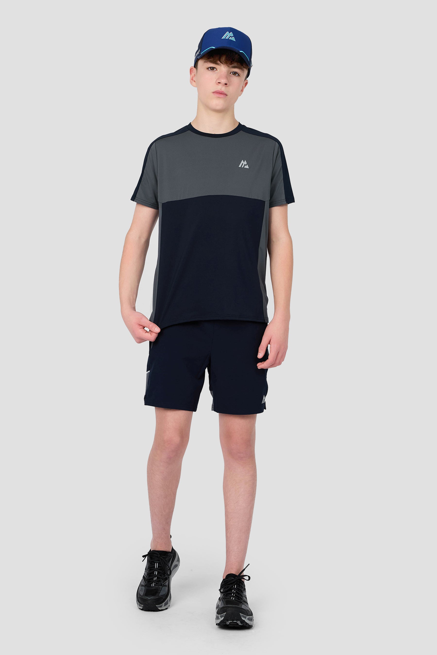 Boys Cerberus T-Shirt - Navy Void/Neon Sky/Slate Grey