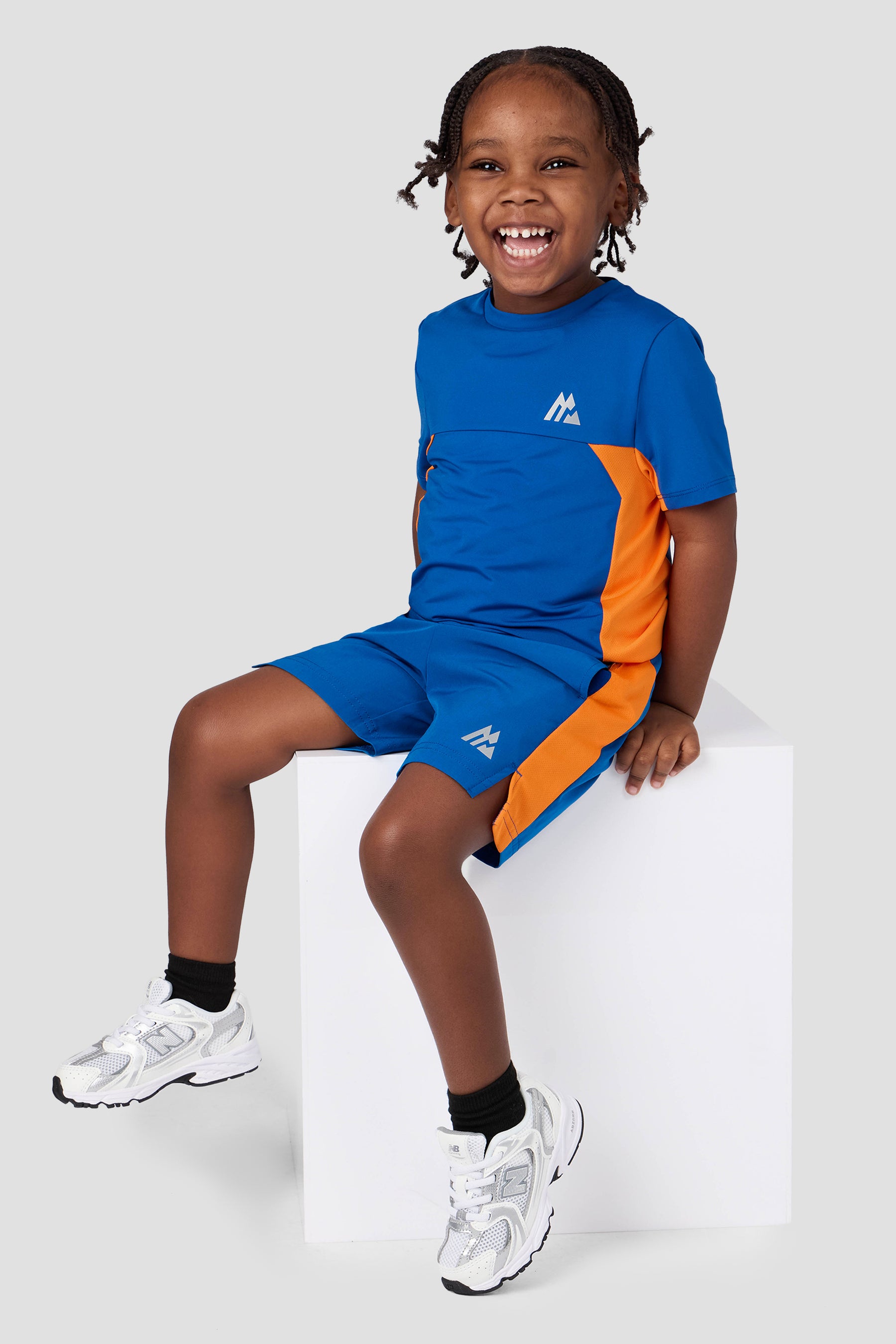 Infant Boys Peak 2.0 T-Shirt/Short Set - Cobalt/Tangerine Glow