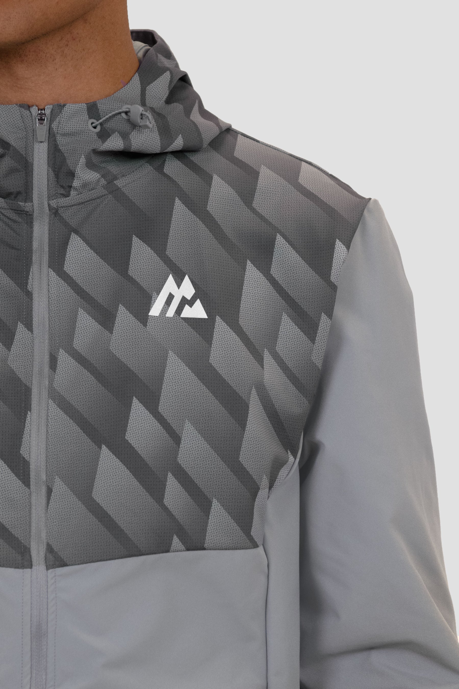 Men's Charge Print Windbreaker - Platinum Grey/Jet Grey