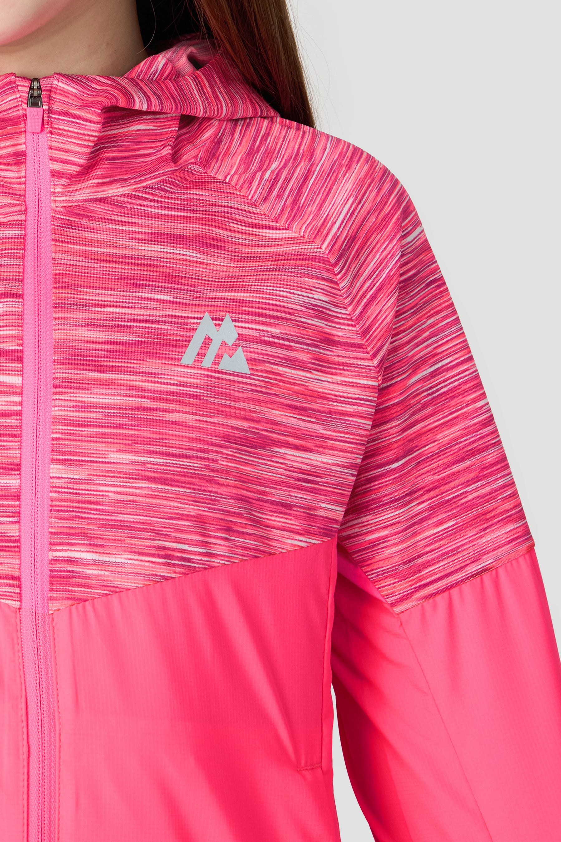 Girls Trail Windbreaker - Fuchsia/White