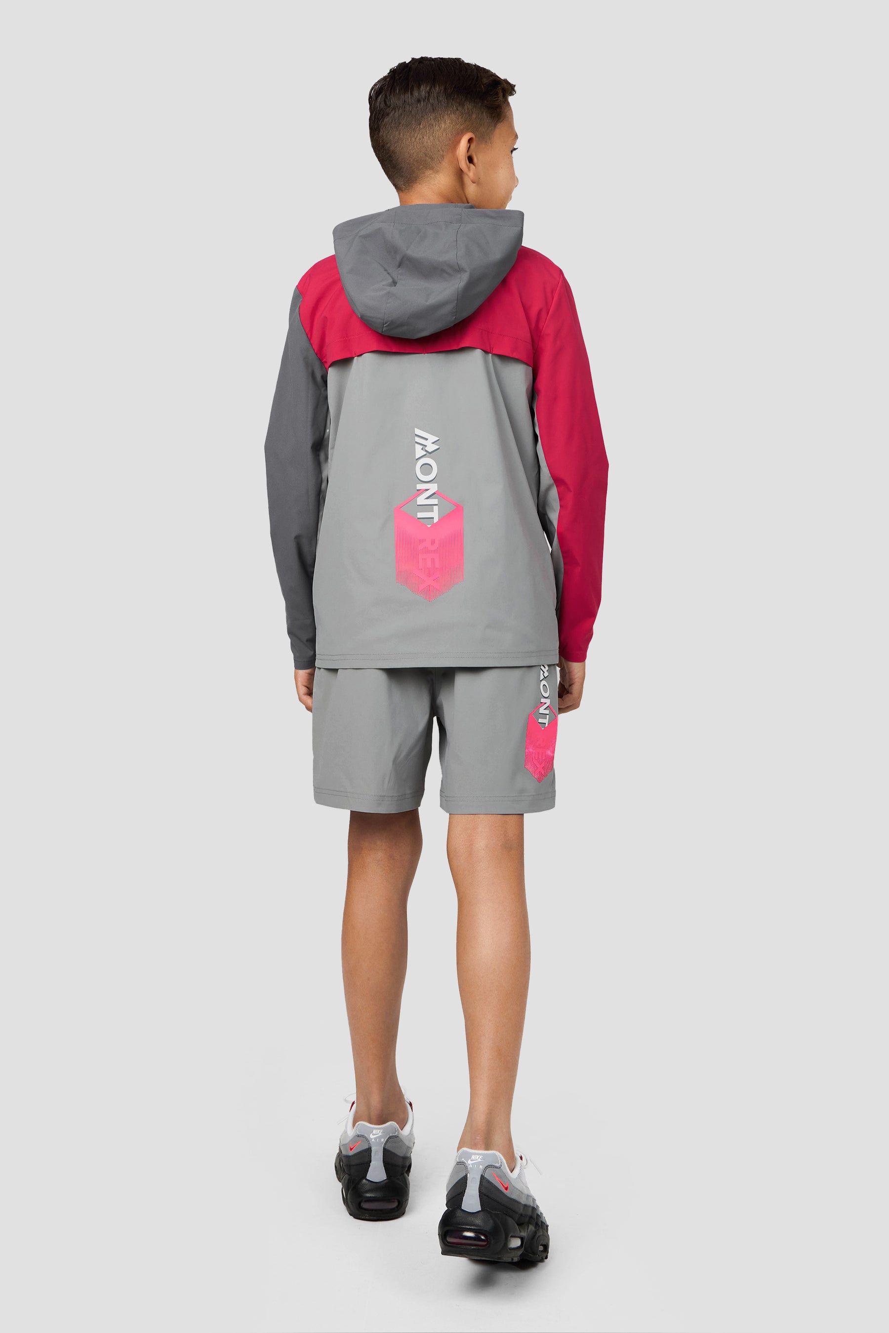 Boys MTX Run Jacket - Platinum Grey/Slate Grey/Pomegranate