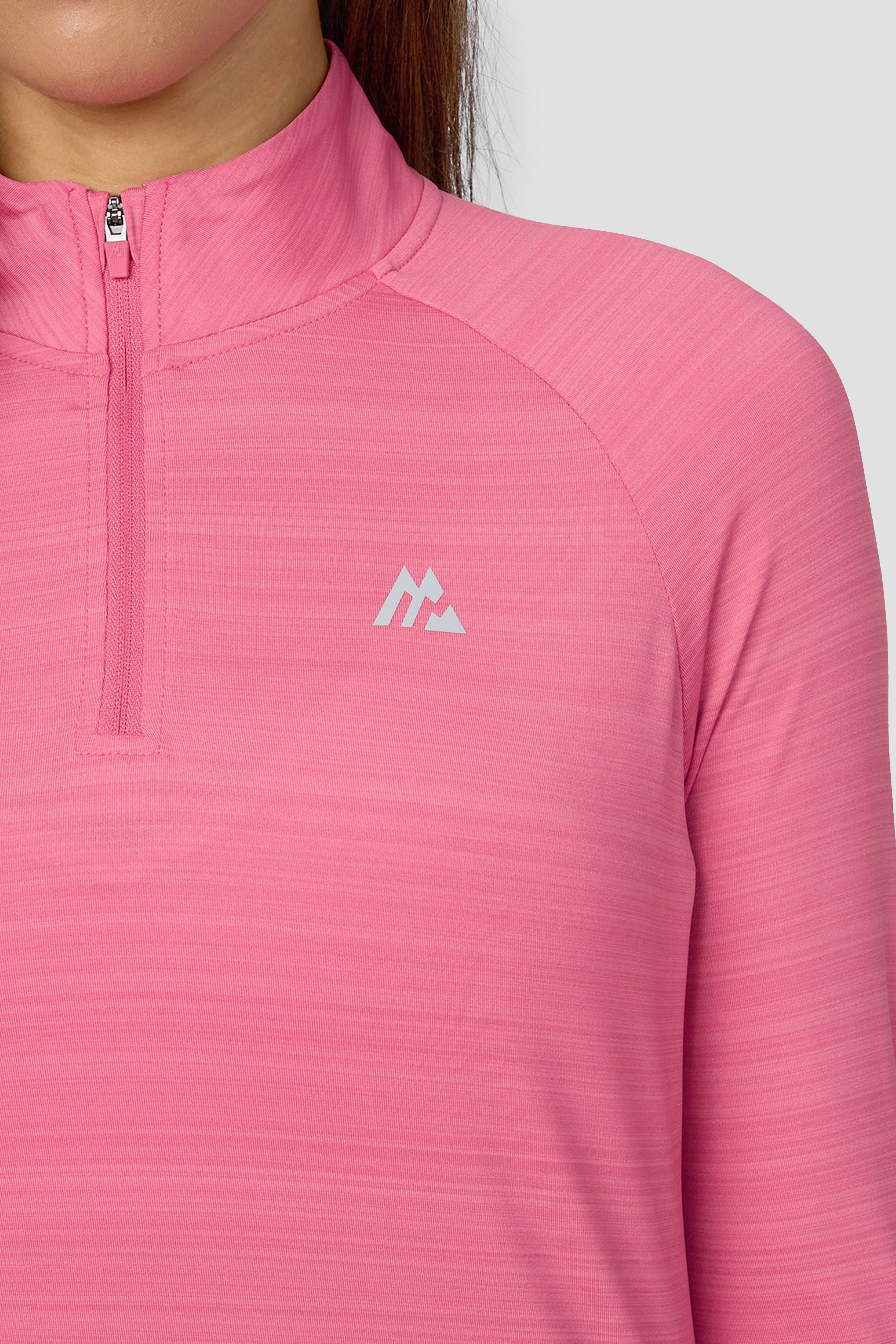 Breathe 1/4 Zip Peony Pink | Montirex Gymwear Sportswear Top