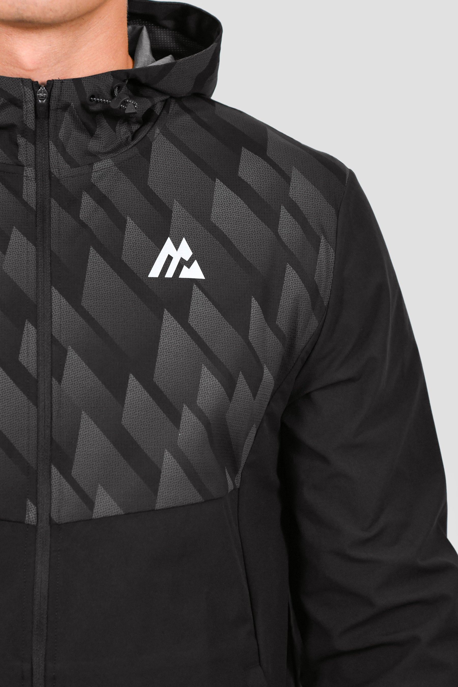 Men's Charge Print Windbreaker - Black/Asphalt