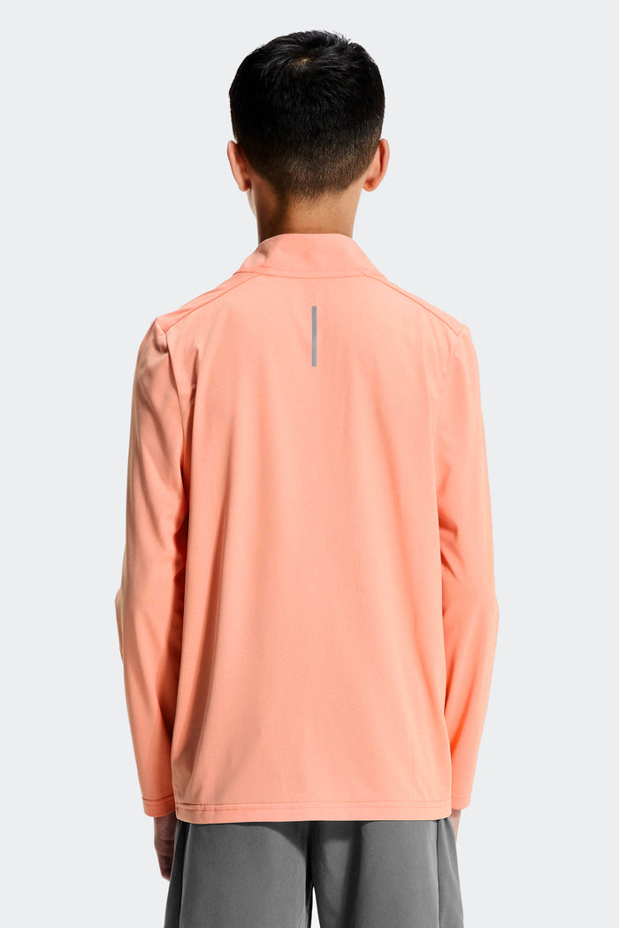 Boys Delta 1/4 Zip - Peach Punch