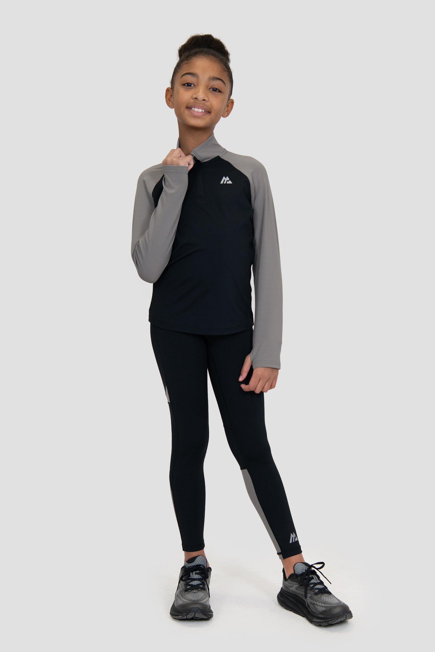 Girls Dash Legging - Black/Winter Sky