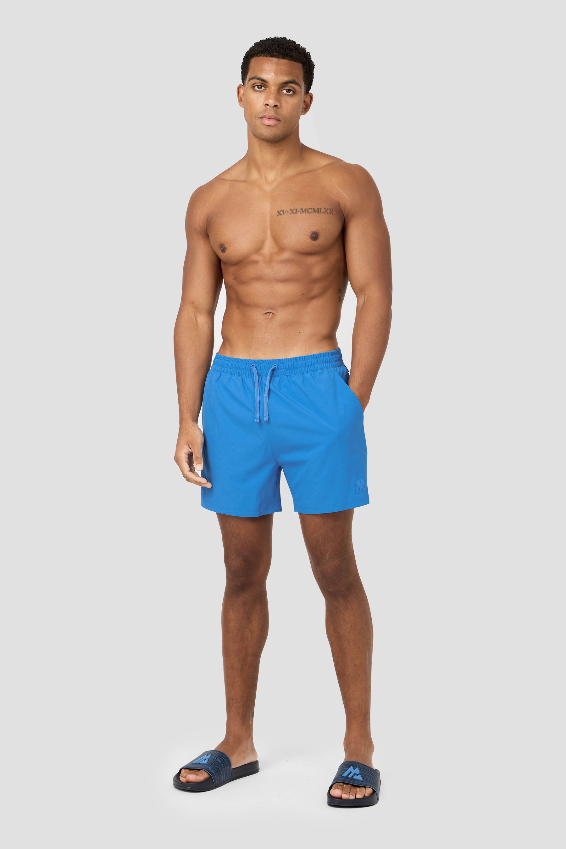 Monogram Swim Short - Celestial Blue