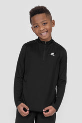 Boys Delta 1/4 Zip - Black