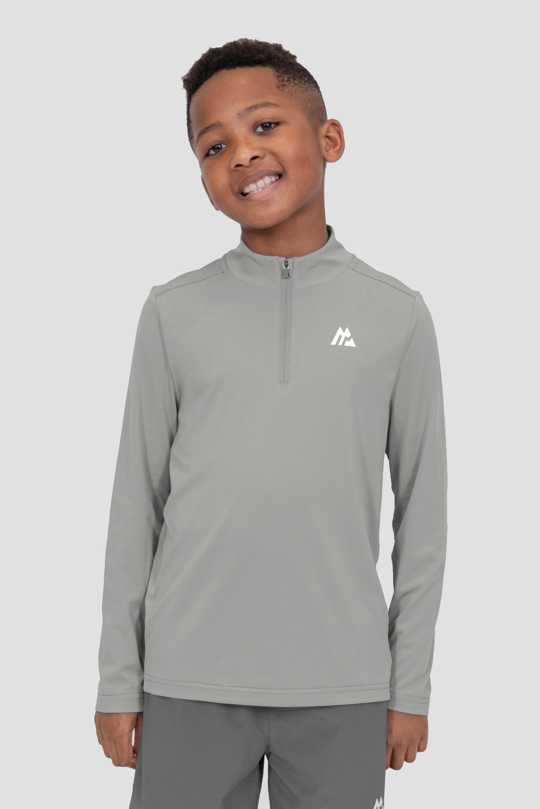 Sudadera Con 1/4 Zip Delta Niños - Gris Platino