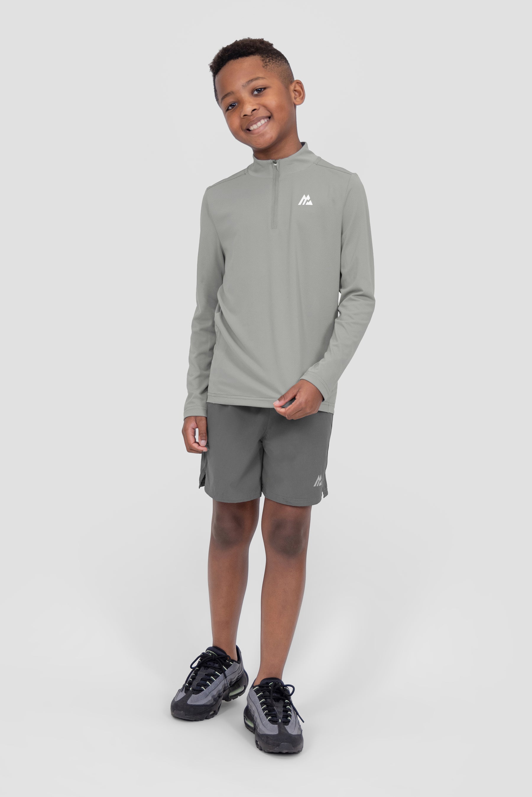 Sudadera Con 1/4 Zip Delta Niños - Gris Platino